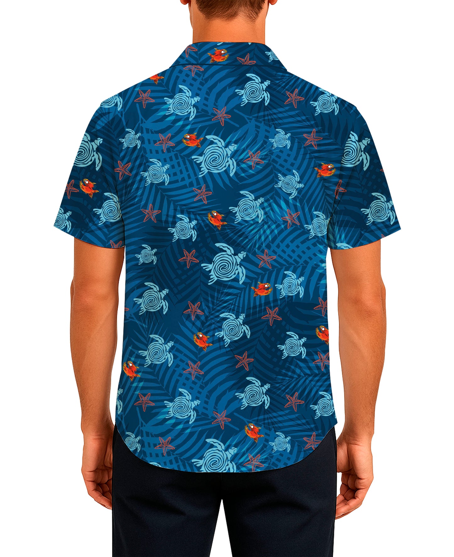 BUTTON-DOWN SHIRT -- TURTLES & PIRAÑAS