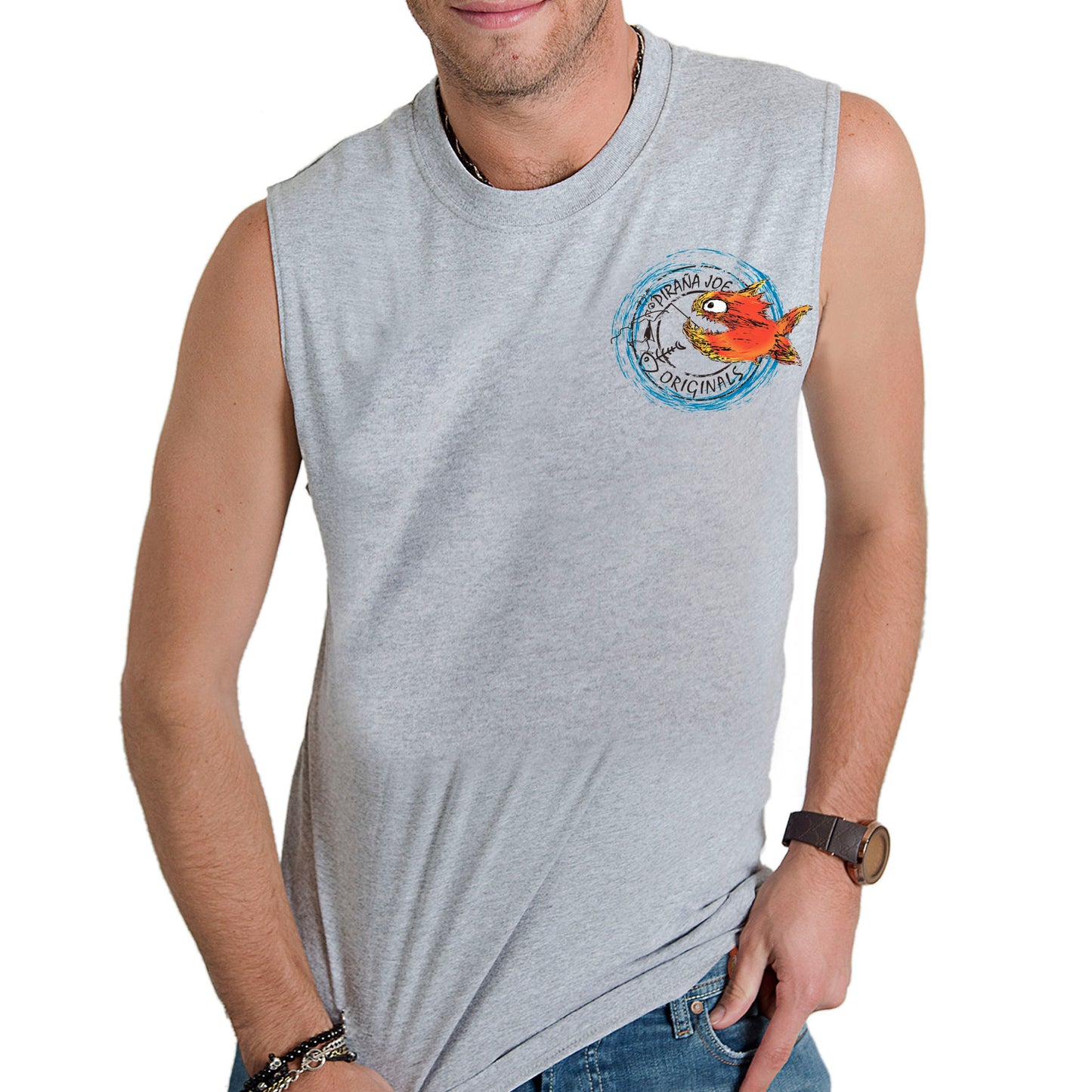 Sleeveless Classic Tee Gray PJ Stamp