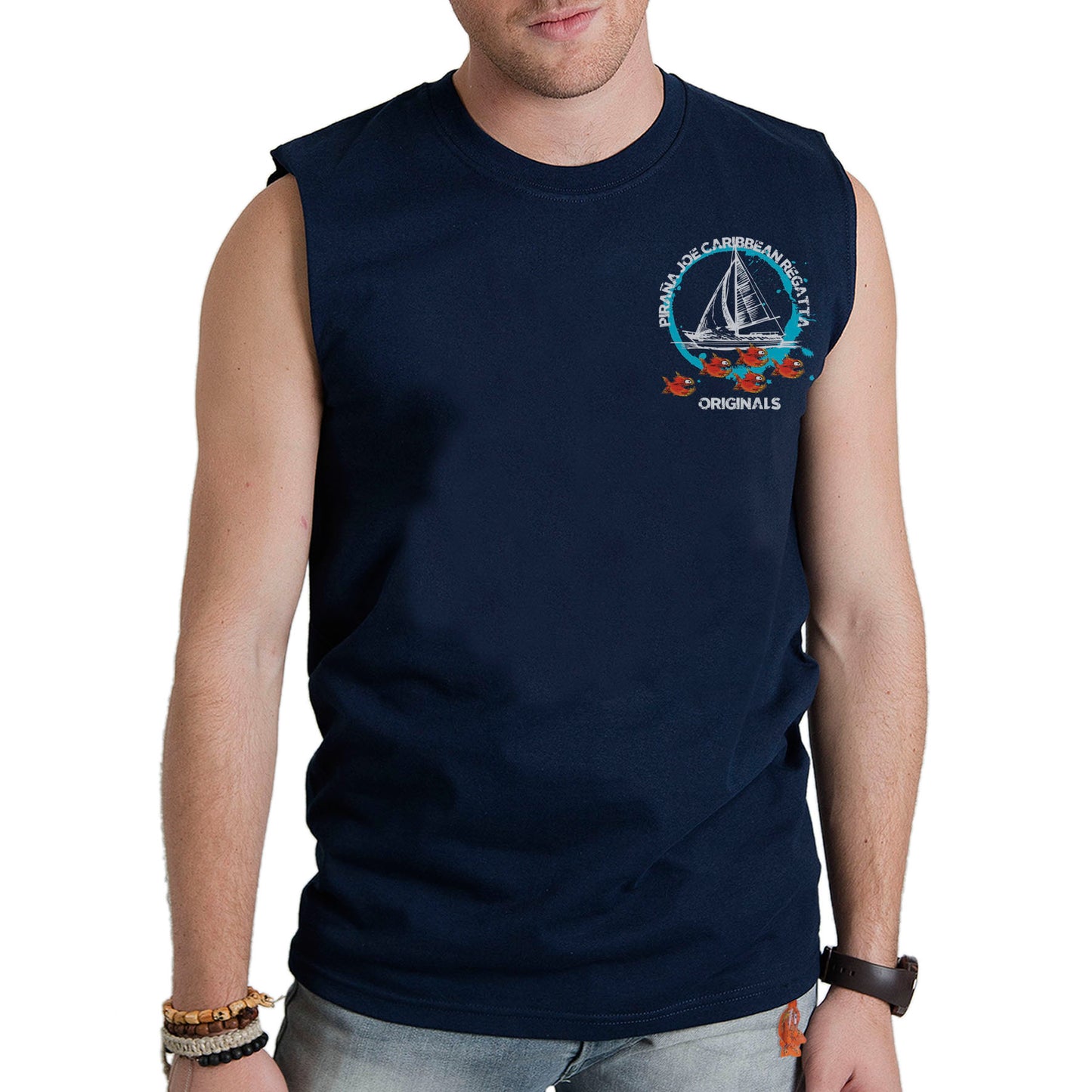 Sleeveless Classic Tee Dark Blue 18-55