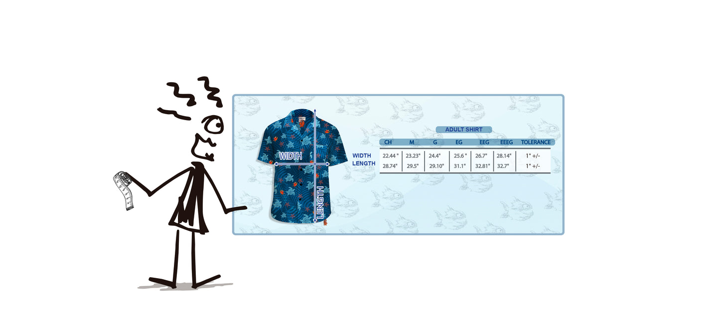 BUTTON-DOWN SHIRT -- TURTLES & PIRAÑAS