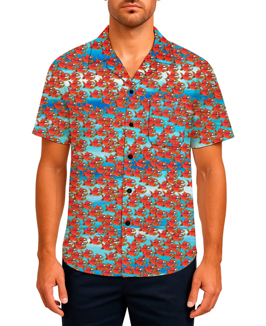 BUTTON-DOWN SHIRT -- SCHOOL OF PIRAÑAS
