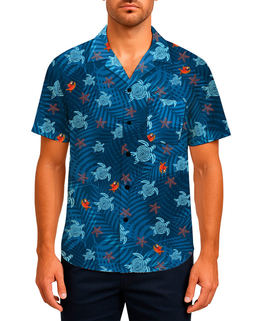BUTTON-DOWN SHIRT -- TURTLES & PIRAÑAS